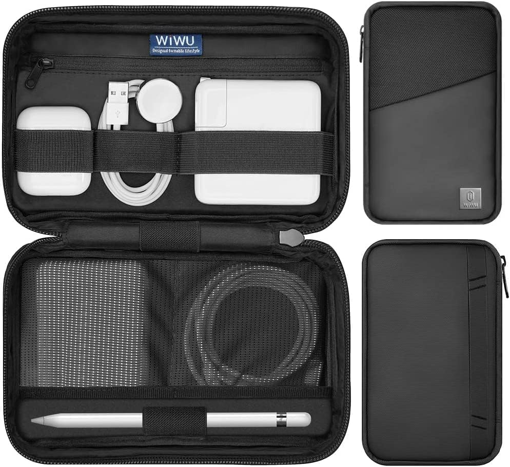 - WIWU Electronics Organizer Travel Case, Travel Tech Pouch Carrying Bag for Hard Drives, Portable Handle Bag, Electronics Accessories Case for Cord Organizer, Apple Pencil, Cable by BeingOne