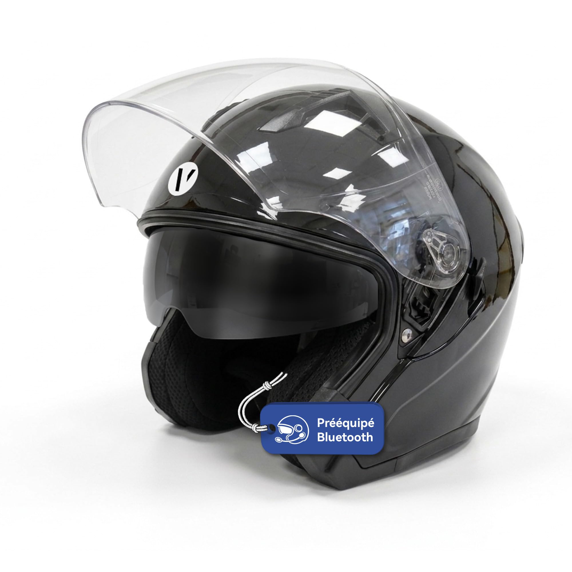 Casque Moto Jet Homologué ECE 22.06 – Double Visière avec Pare-Soleil Interne | Casque Scooter Aéré Homme Femme Fermeture Micrométrique | Idéal Moto Scooter Ville