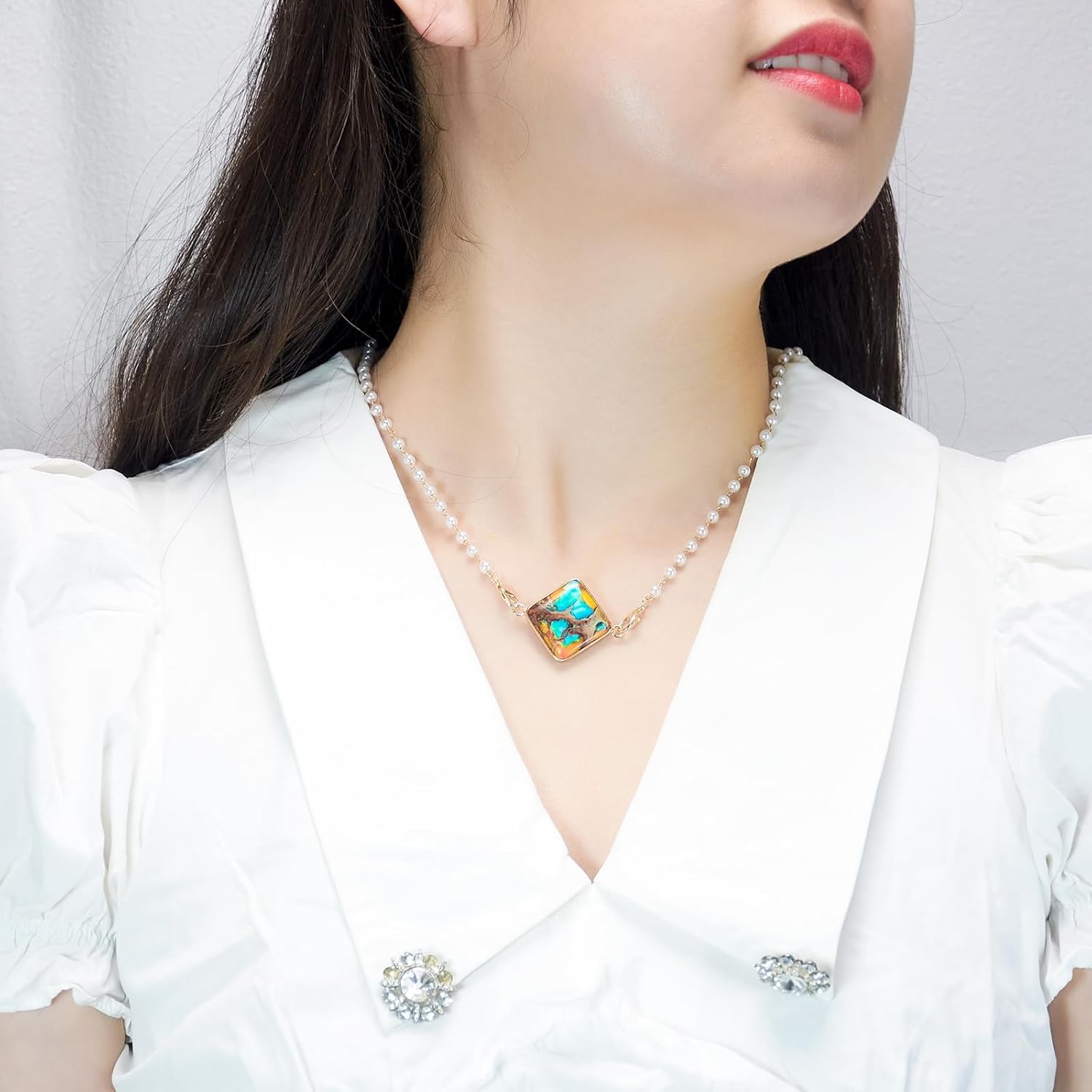 3 Pieces Natural Imperial Jasper Stone Rhombus Connector,Gemstone Links Charms for DIY Jewelry Making Unique Gemstone Pendant for Necklaces, Bracelets, Earrings - Image 4