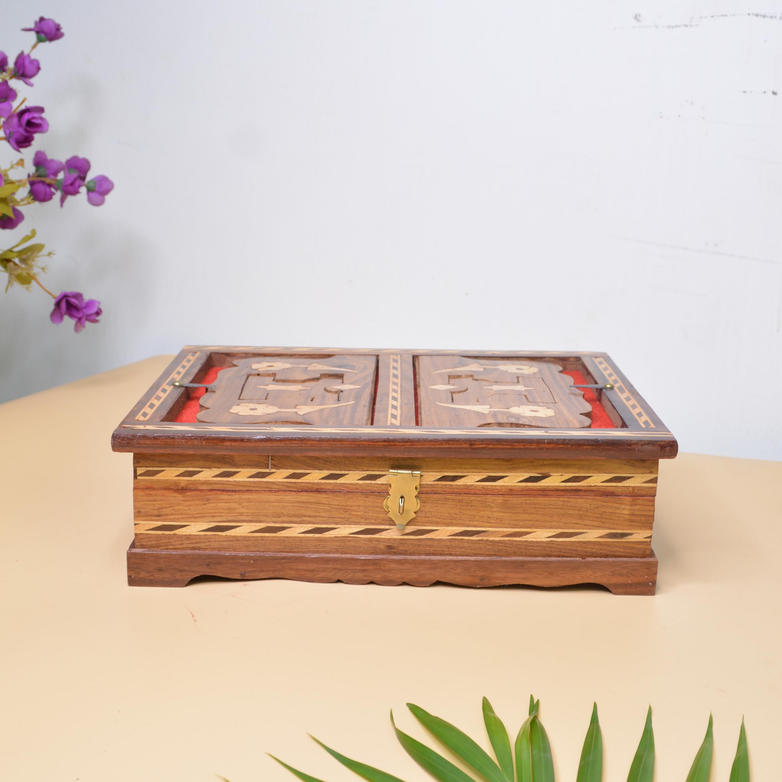 santarms Wooden Handicrafts Holy Quran Sharif Book Box With Rehal Stand – Keeping Islamic Rihal Reading Books Material, Standard Size, Strong Built Quality, Shiny Gloss, Rosewood, PACK Of 1 3