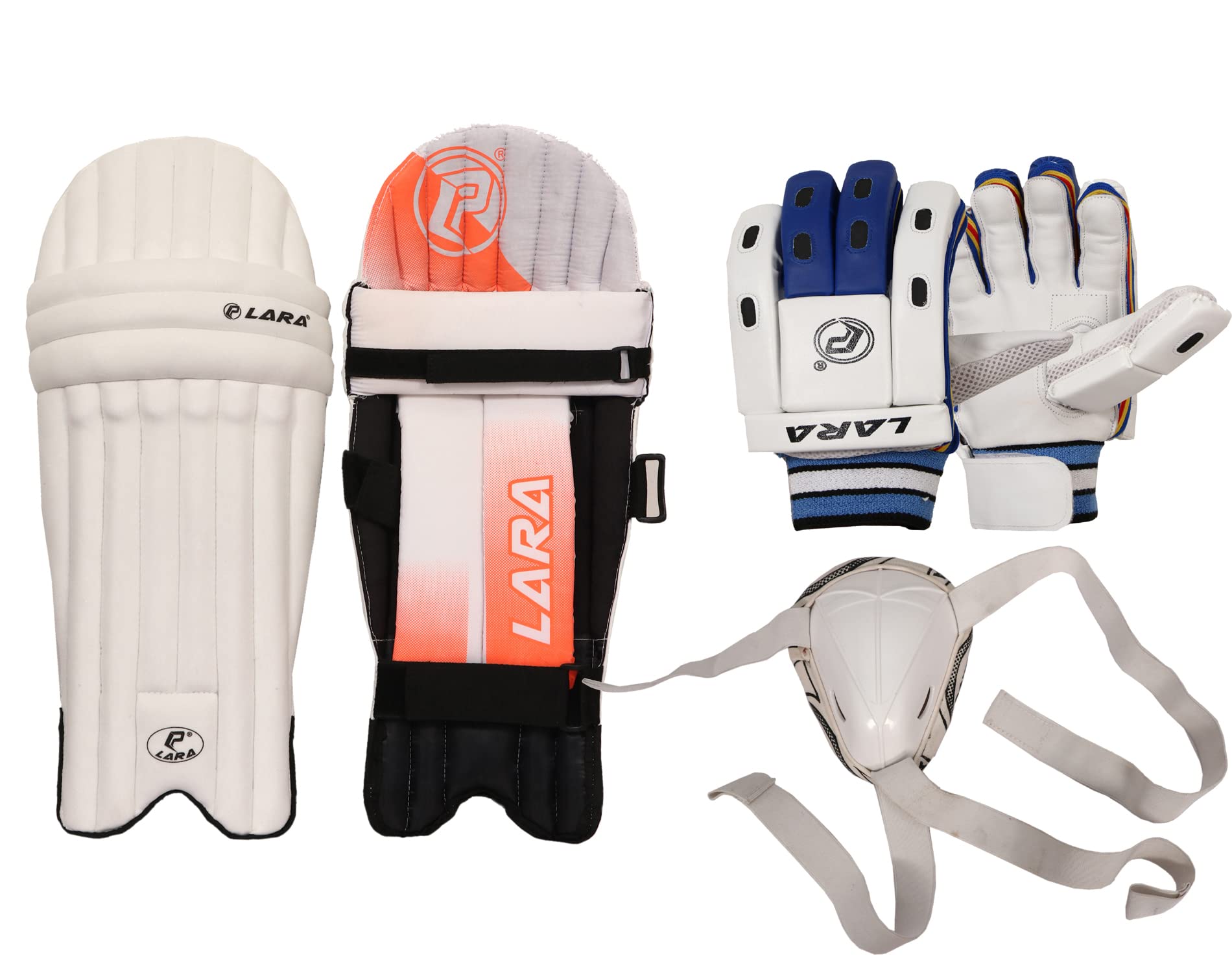 LARA Combo Cricket Mens Batting Pad, Cricket Leather Batting Gloves (RH) & Abdominal Guard Idol for Youth/Adult/ Combo , Cricket legguard (Mens) (B0BLK13JZ7) Amazon Price History, Amazon Price Tracker