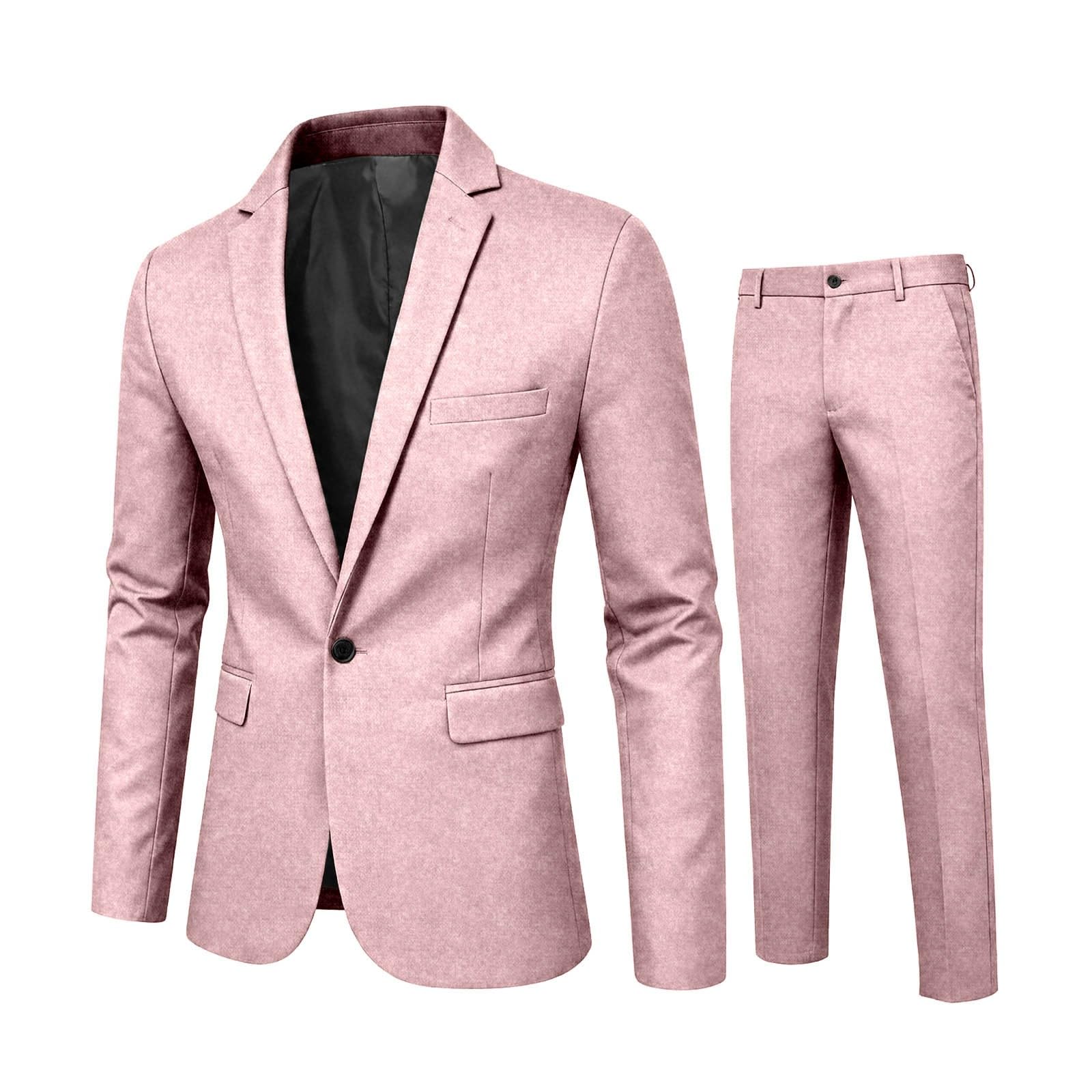 Pantalones de Vestir Ajustados de Dos Piezas para Negocios Formales, Bodas y Chaqueta de Esmoquin para Novio, de poliéster, fácil de Lavar y Secado rápido, Ideal para Actividades al Aire Libre