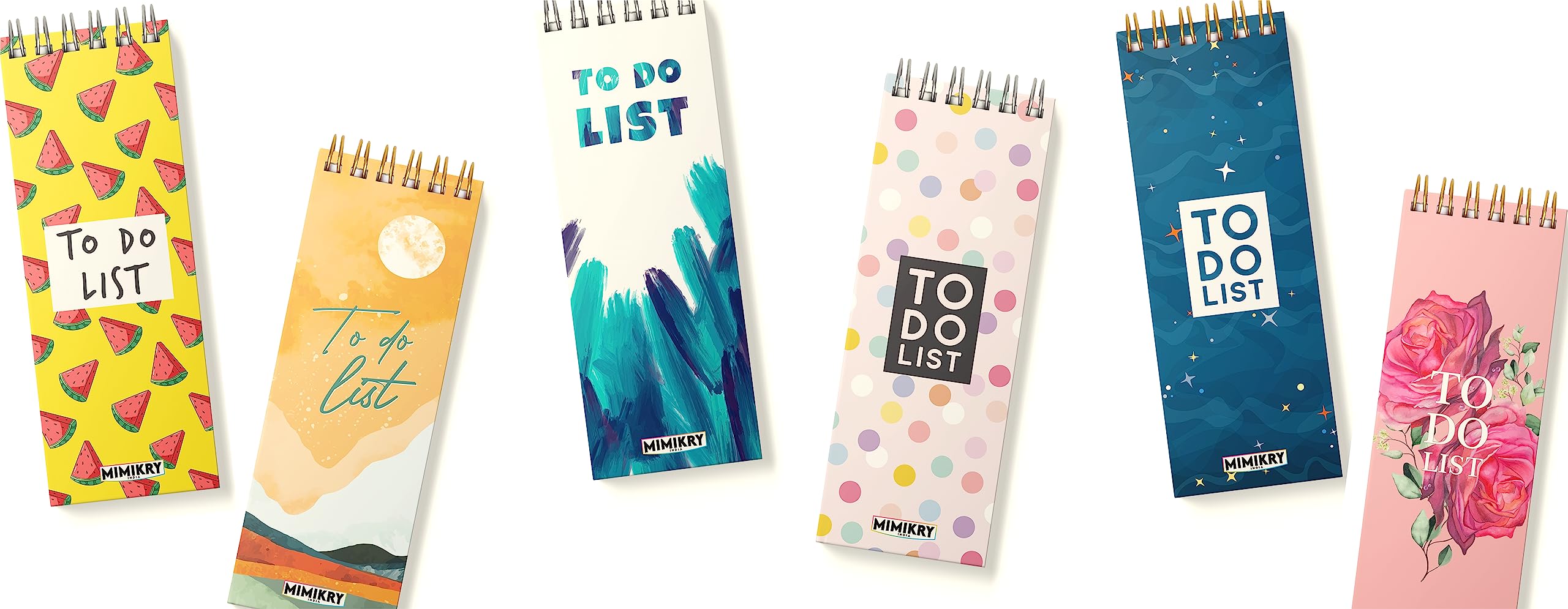 Mimikry To Do List | 3.25 x 9 inches | Premium Hard Cover | Wirobound Desk Planner | 120 GSM | 100 Pages (Sea Shore) 2