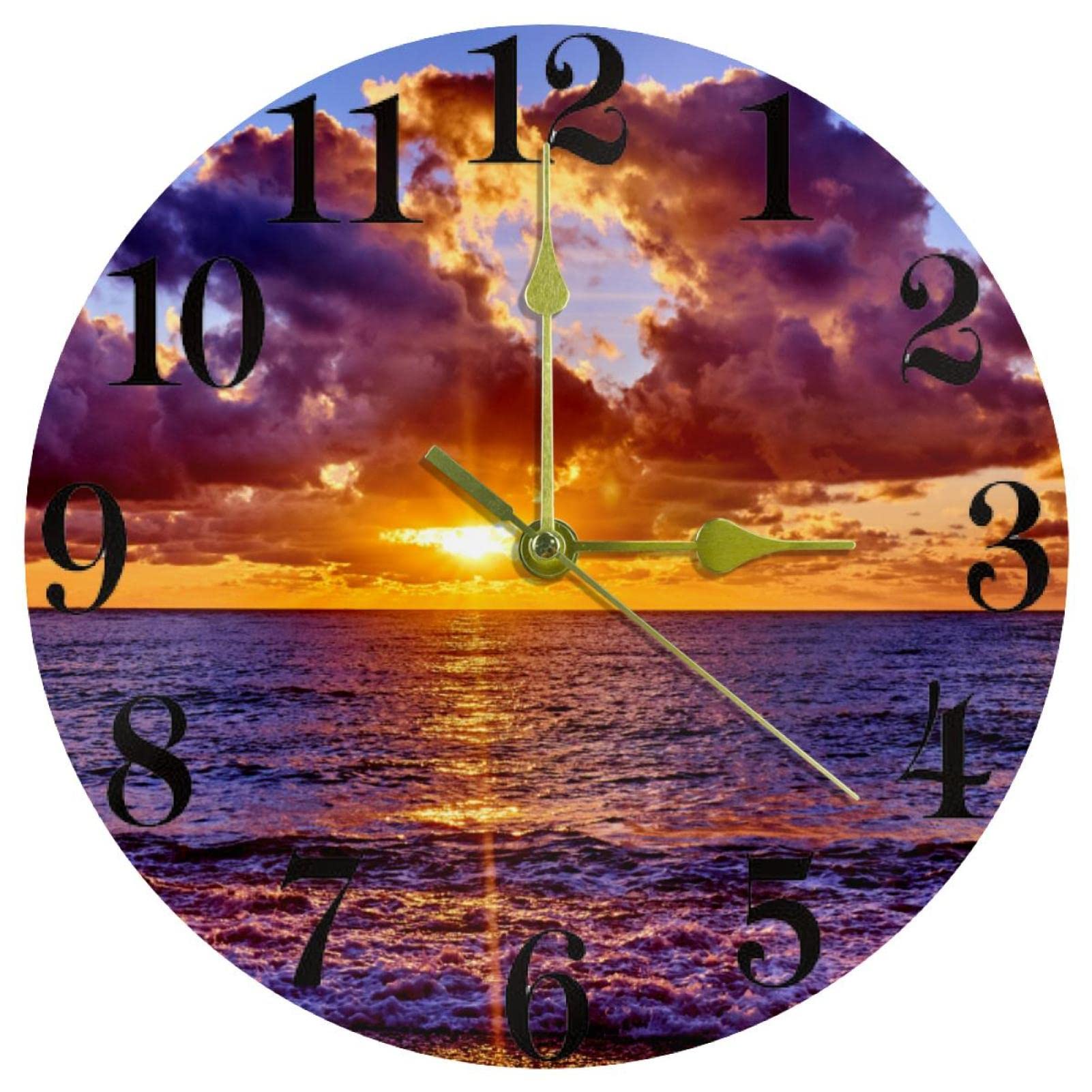 Horloge murale ronde silencieuse sans tic-tac à quartz pour le bureau