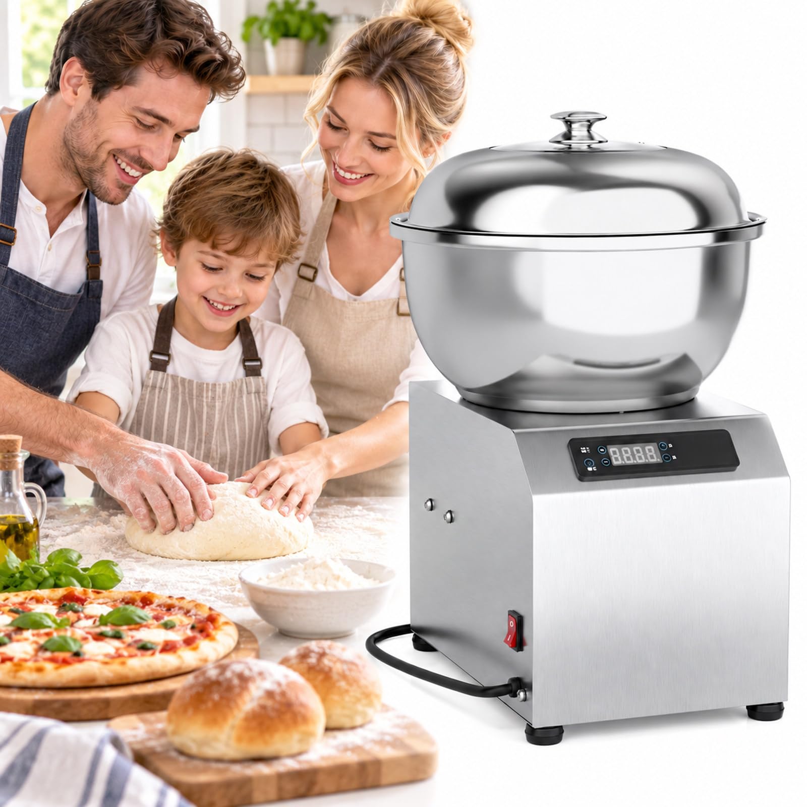 Pétrin à Spirale Pro, cuve INOX Amovible, CHR et Pizzeria 3KG