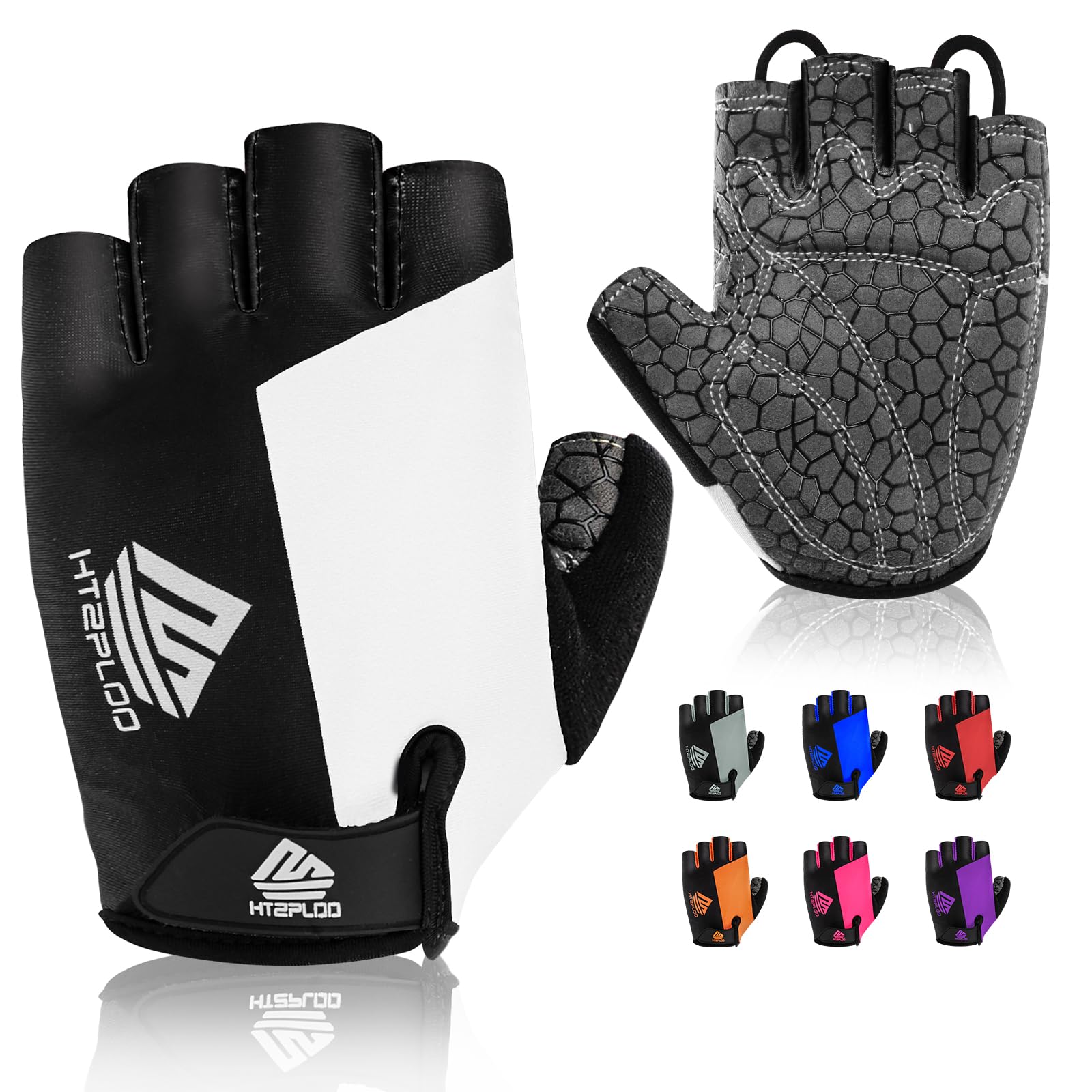 Bike Gloves Cycling Gloves Biking Gloves Bicycle Gloves for Men Women with Anti-Slip Shock-Absorbing Pad,Light Weight Half Finger Gloves for Cycling Workout Training Outdoor