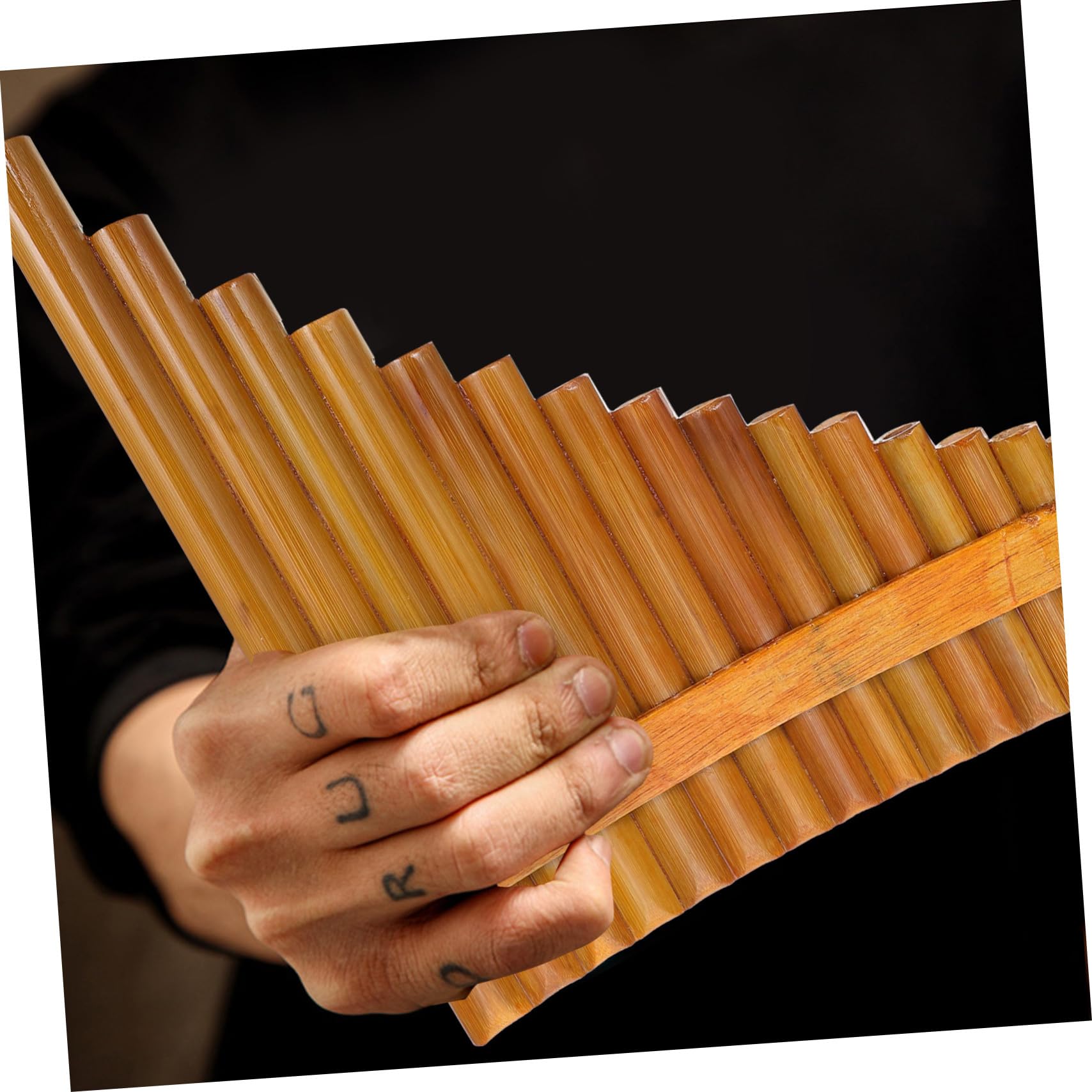 Flauto di Pan in Bambù a 15 Tubature Tono G Medio per Mano Destra, Strumento Musicale Portatile e Preciso per Educazione Musicale