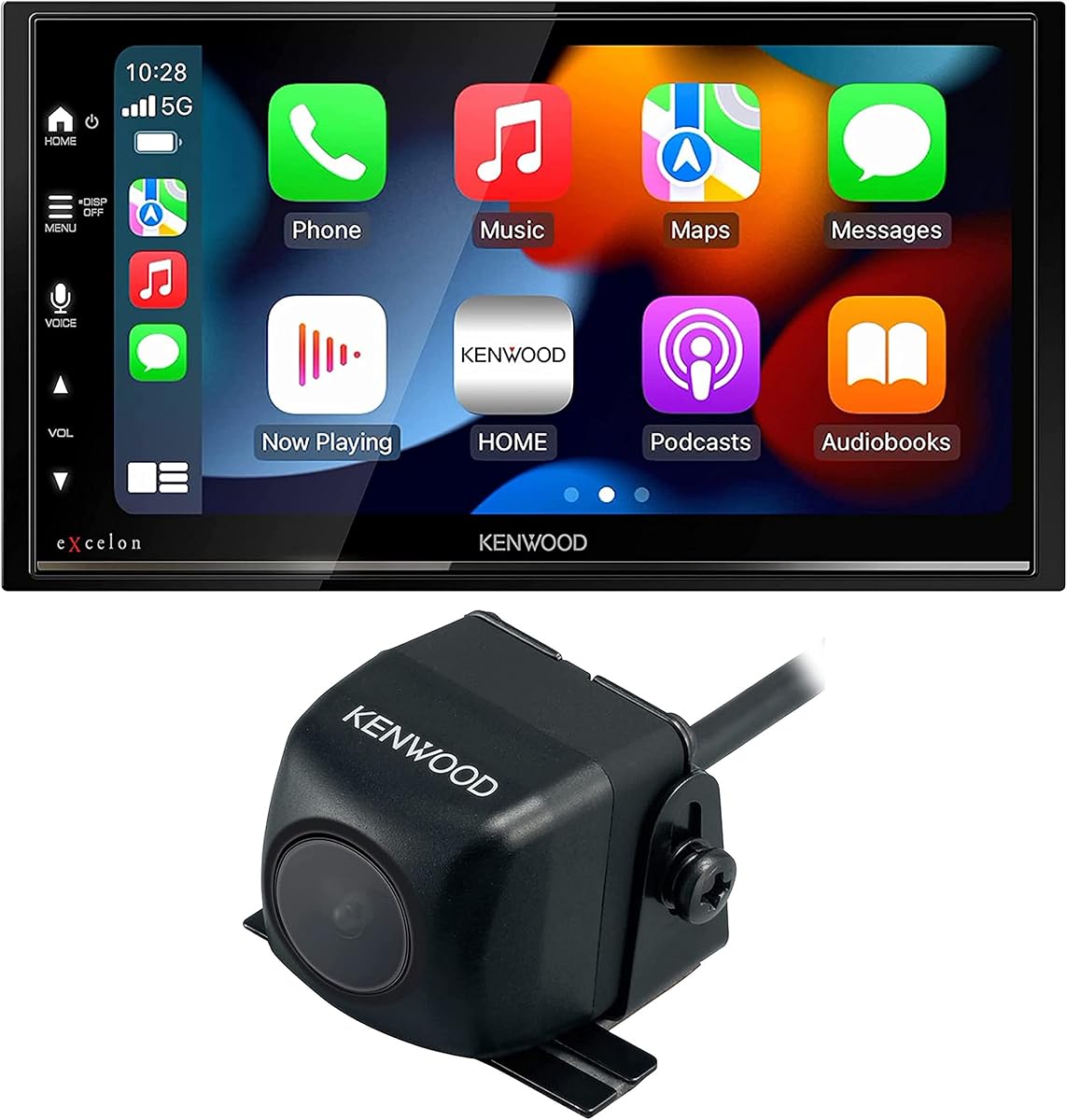 KENWOOD DMX809S eXcelon Pantalla táctil capacitiva de 6,95 pulgadas, estéreo para coche | Además de la cámara retrovisora Kenwood CMOS-230