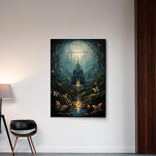 Miniatura 5 de Yoga Wall Art, Canvas Prints Yoga Meditation Studio Room Decorations Tie Dye Hippie Psychedelic Poster with Frame Meditating Peace Wall Art Hanging