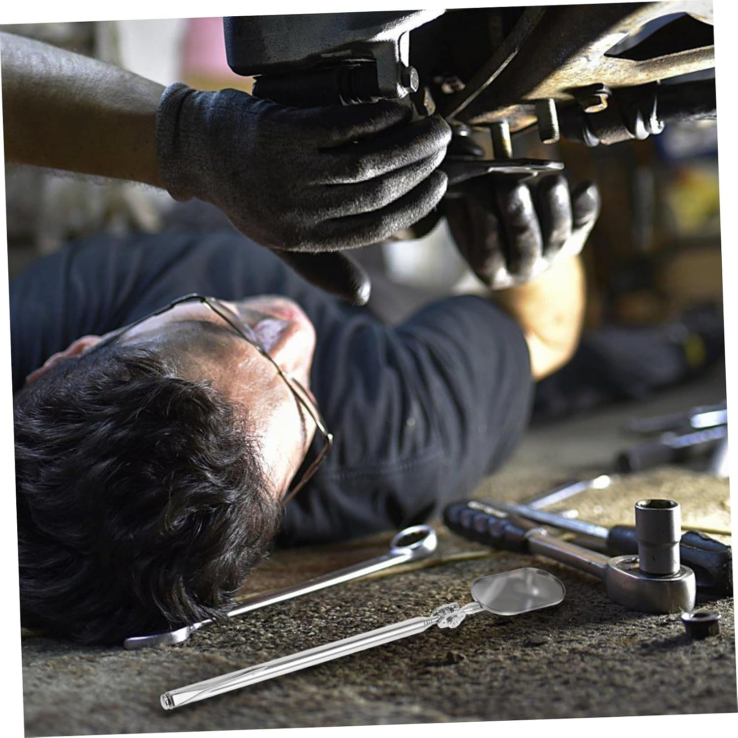 Inspection Mirror Mechanic Mirror Tool Car Repair Telescoping Observation Stick