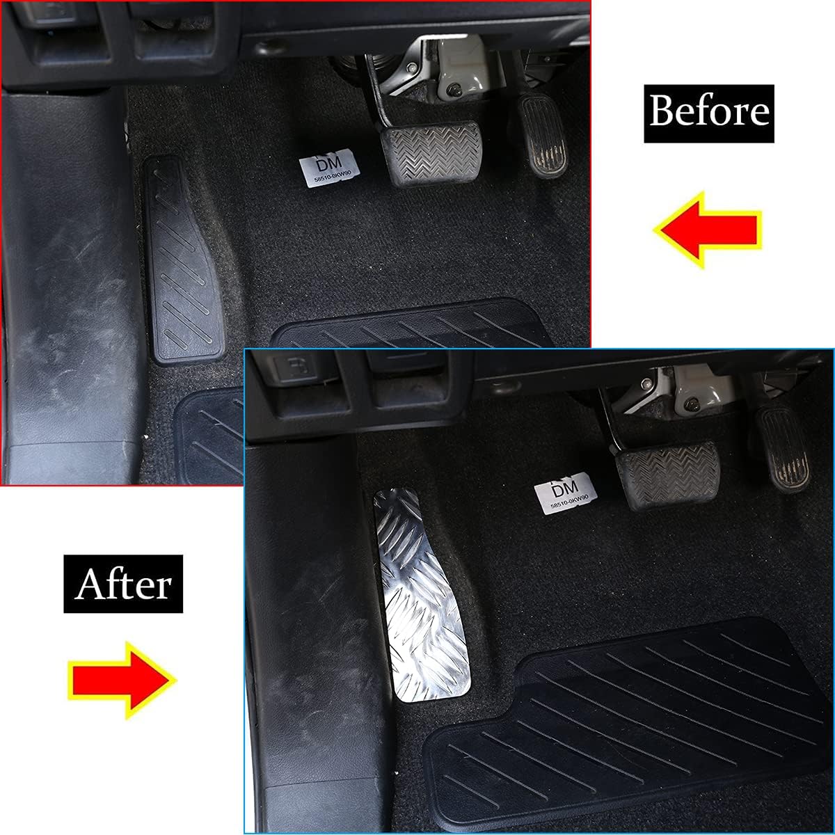 1 Pcs Aluminum Alloy for Toyota Hilux 2015 2016 2017 2018 2019 2020 2021 Car Silver Rest Pedal Cover