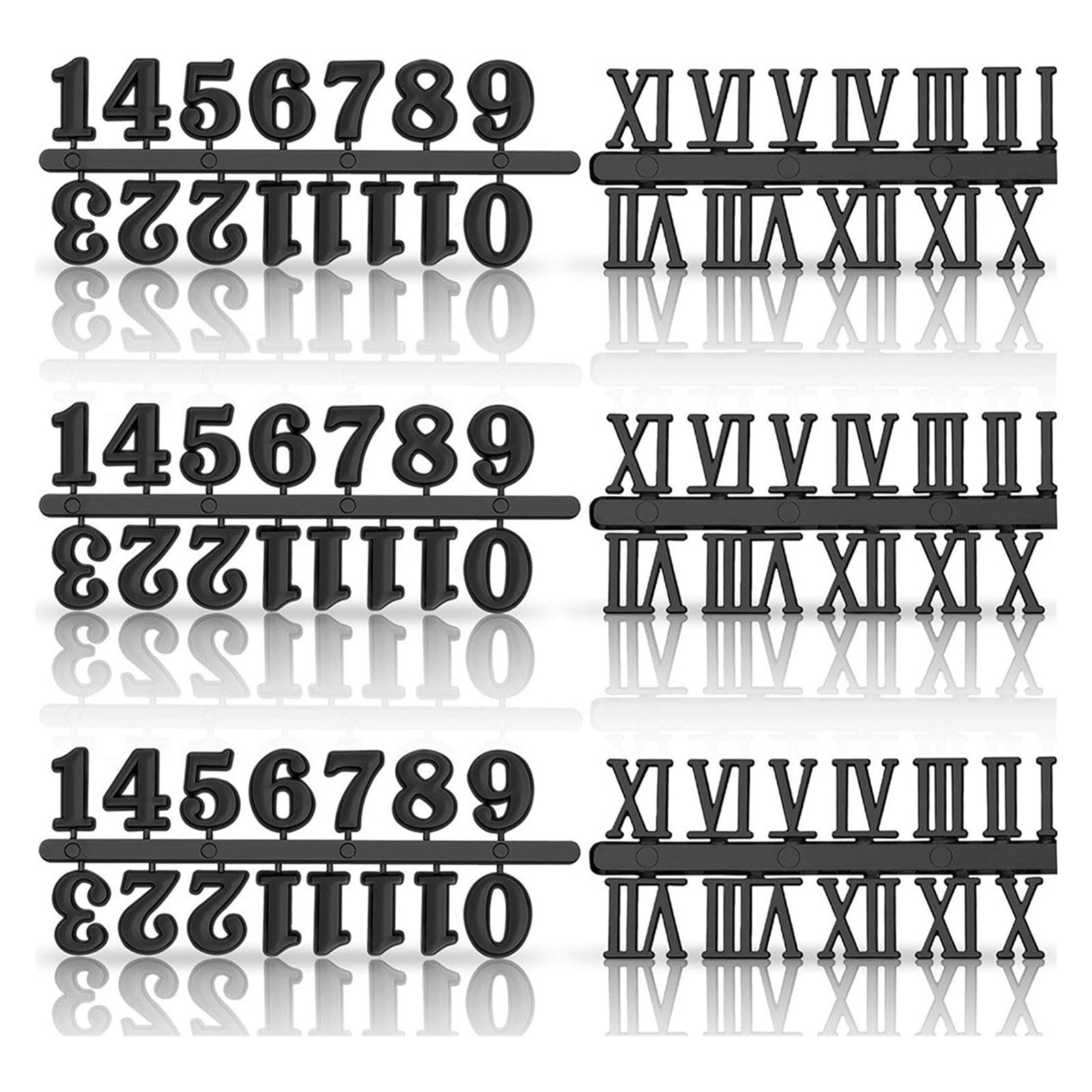 Osniyaw Set 4 Customizable Clock Numbers Parts Set, Arabic And Roman Numerals, Metal Numerals Kits For Home Decorations, Clock Repair Accessories, Set With Roman Numerals