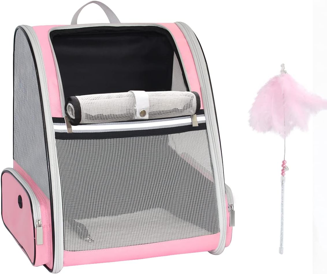 RAYMACE Pet Carrier Backpack for Cats and Small Dogs, Fully Ventilated Mesh Dog Hiking Backpack, Four Colors Optional