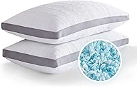 Meoflaw Cooling King Size Pillows Set of 2 - Adjustable Shredded Memory Foam for Hot Sleepers, Side & Back Sleepers, Removable Washable Cover