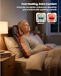 COMFIER Ultra-Slim Back Massager with Heat, Up–Down Moving 10 Massage Nodes, 4D Deep Tissue Chair Massager for Office Chair, Heated Massage for Upper & Lower Back, Father‘s Day Gift for Dad