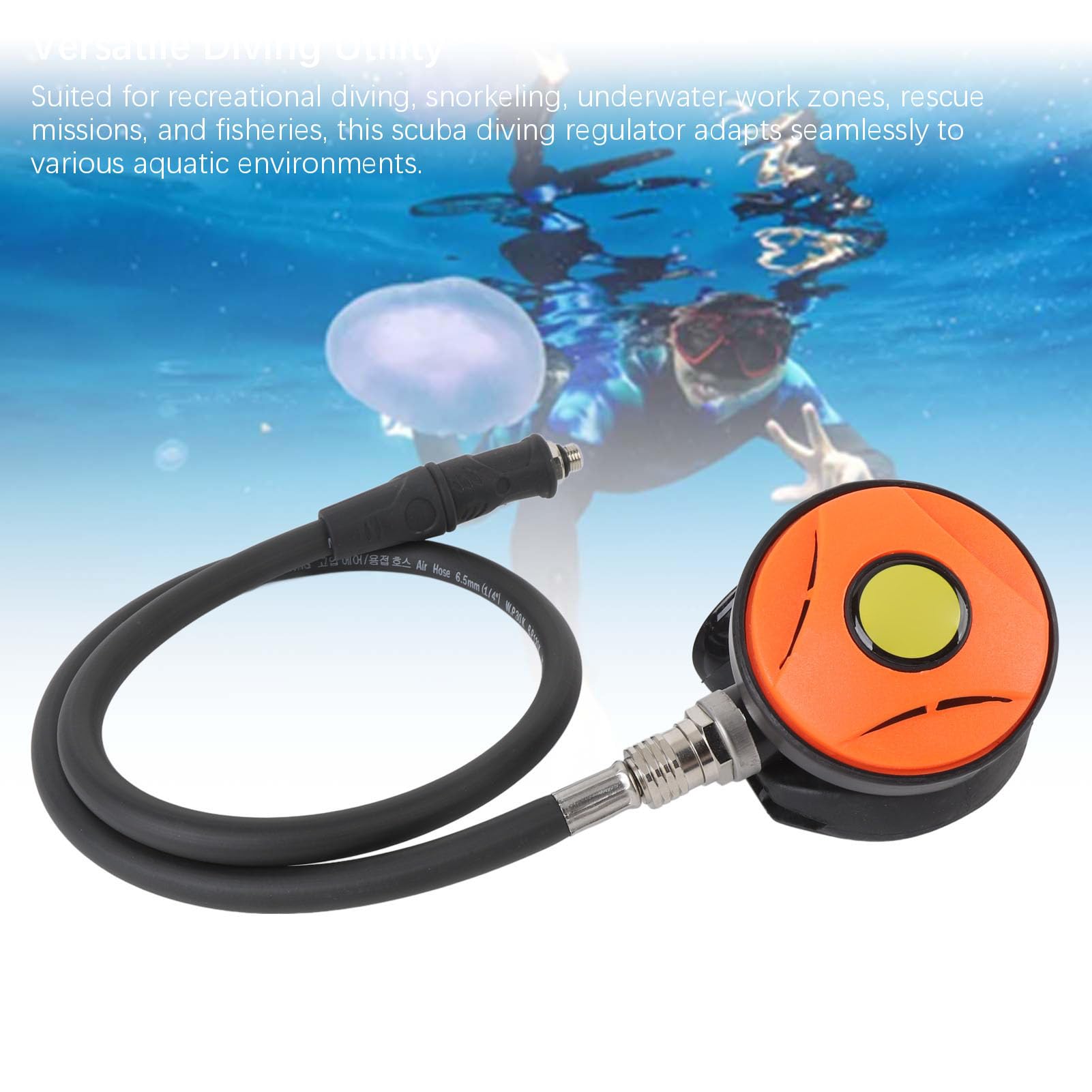 Regolatore per immersioni subacquee, tubo ad alta pressione, boccaglio in silicone, erogatore di respirazione per immersioni.