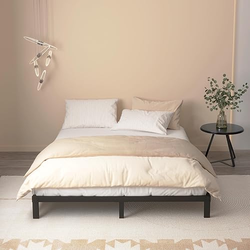 Miniatura 3 de Marco de cama de 8 pulgadas, tamaño Queen, no necesita somier, plataforma Queen resistente, marco de cama de metal con soporte de hasta 3000 libras,