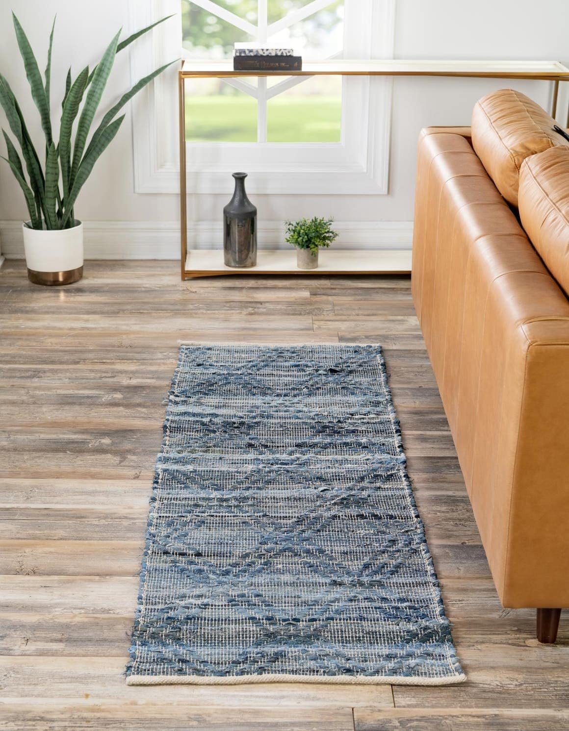 Unique Loom Chindi Cotton Collection Area Rug - Sally (2' 2" x 3' 1" Rectangle, Denim blue)