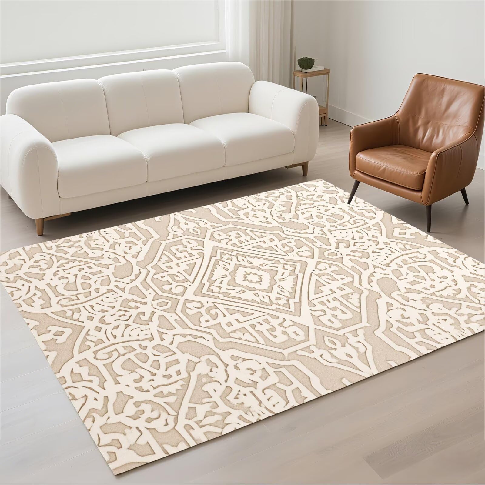 Tapis antidérapant géométrique 70x140cm pour sécuriser l'entrée