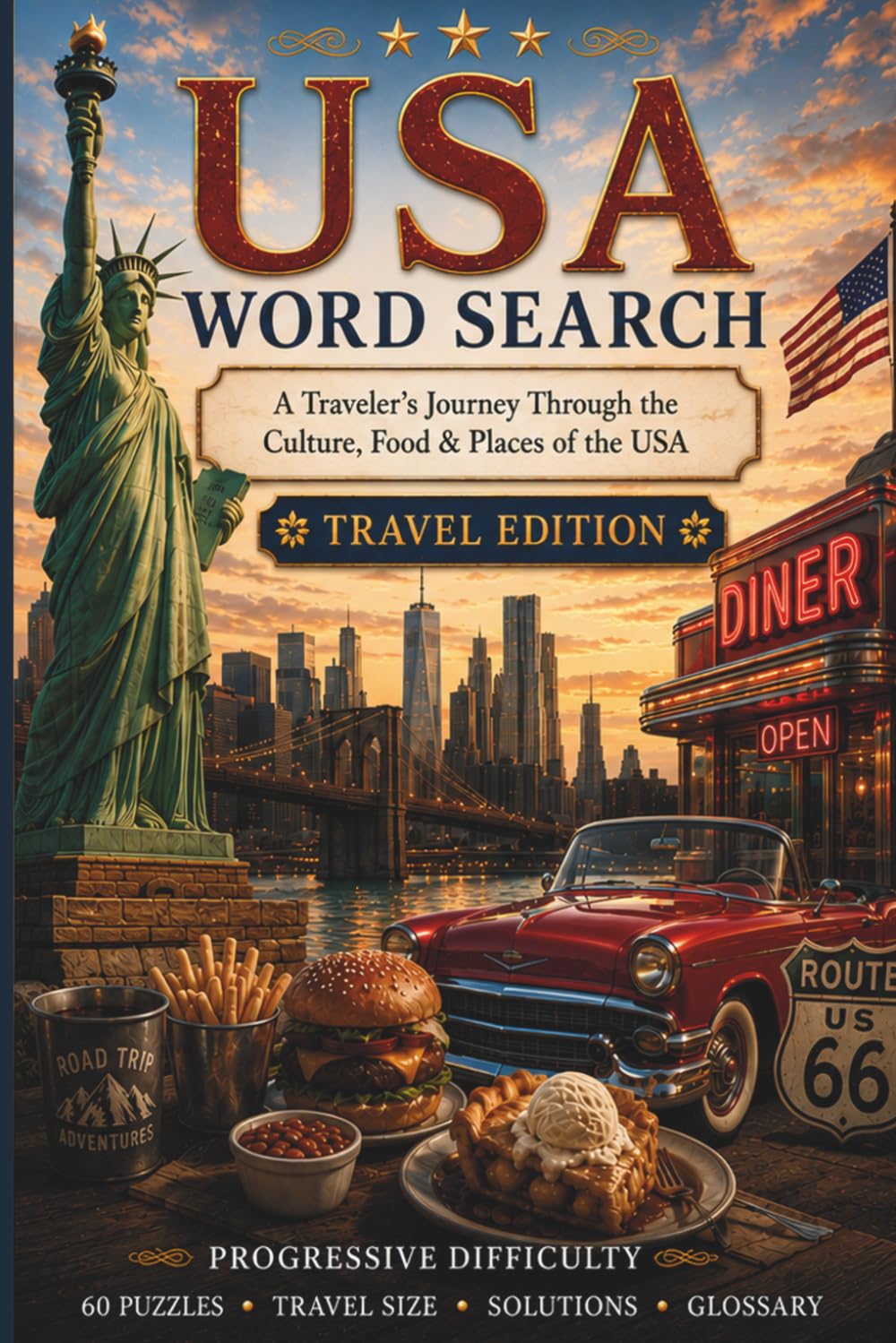 USA Word Search: A Traveler's Journey Through the Culture, Food & Places of the USA (World Travel Word Search)