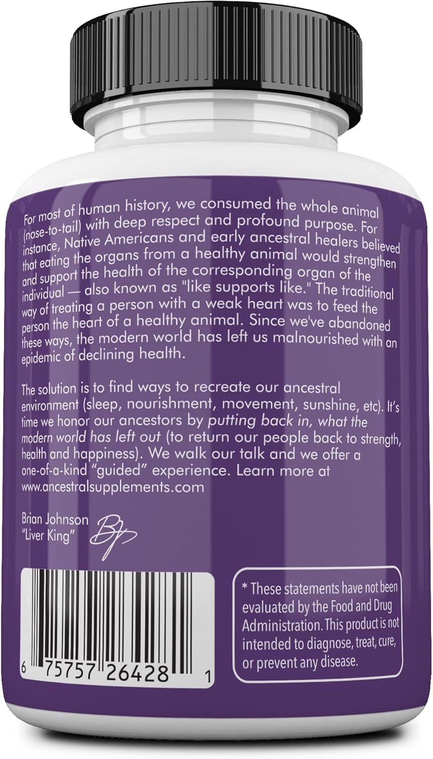 Ancestral Supplements Grass Fed Beef Spleen (Desiccated) — Immune, Allergy, Iron (5 X's More Heme Iron Than Liver) : Health & Household