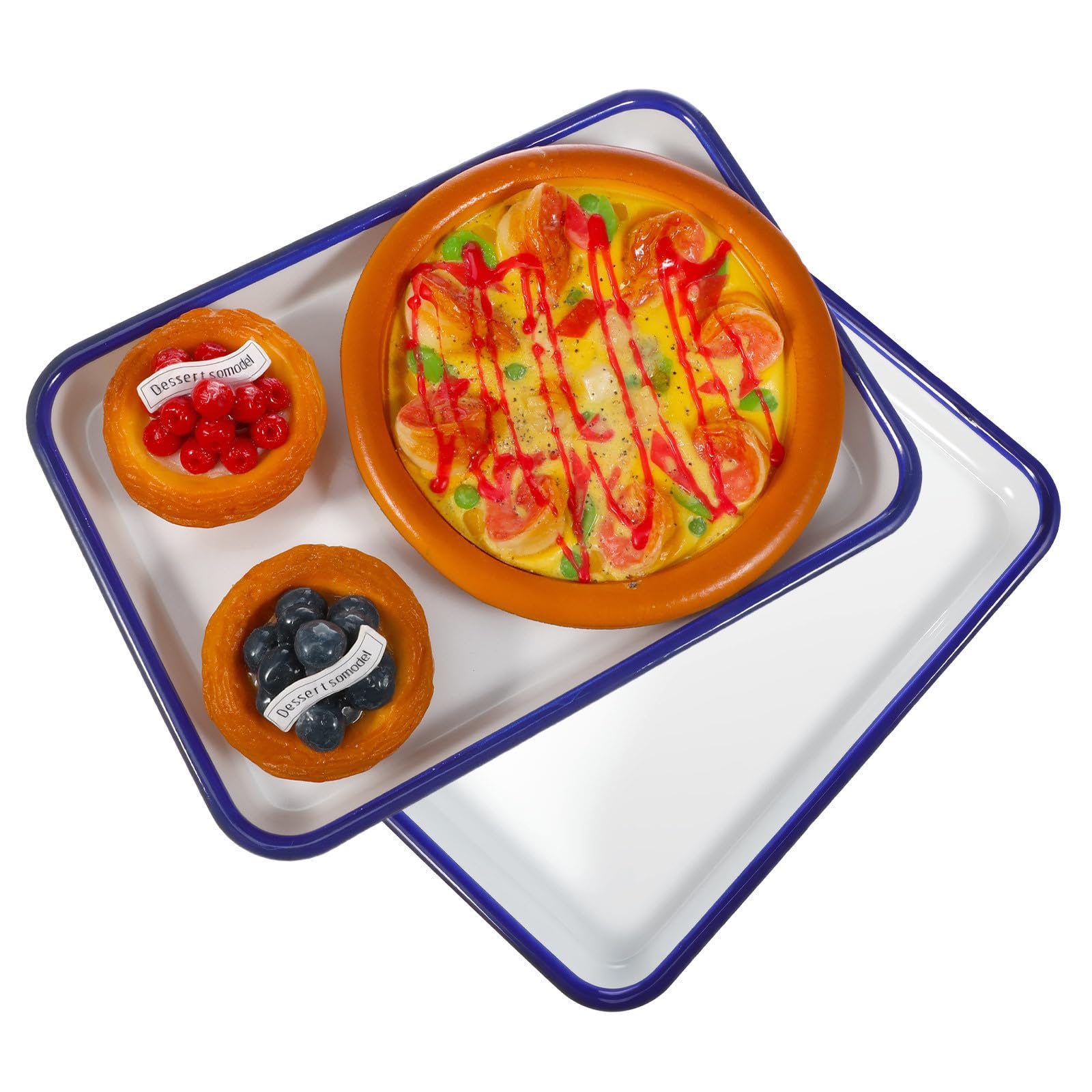 Bandeja de horno rectangular esmaltada de 26x18cm para repostería y pizzas