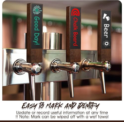 Miniatura 6 de Queekay 4 piezas de madera de nogal para cerveza pizarra manijas de grifo de cerveza manijas de barril asas de barril regalo para los amantes de la