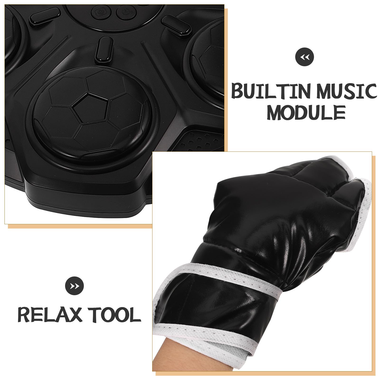 Macchina da Boxe Interattiva con Musica Intelligente, Cuscinetto da Boxe Elettronico in Plastica con Guanti, Strumento di Relax e Sicurezza per Allenamento a Casa