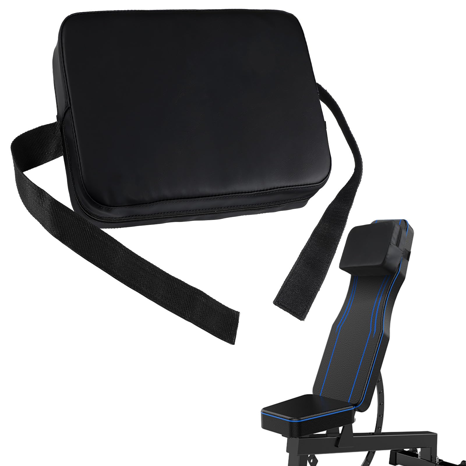 Simgoing Weight Lifting Pad Bench Chest Press Back Pad for Free Weight Bench Exercises and Chest Press Support Non Slip PVC Leather Foam Support for Home Gym Strength Training (9.3x7.1x3.2 Inch)