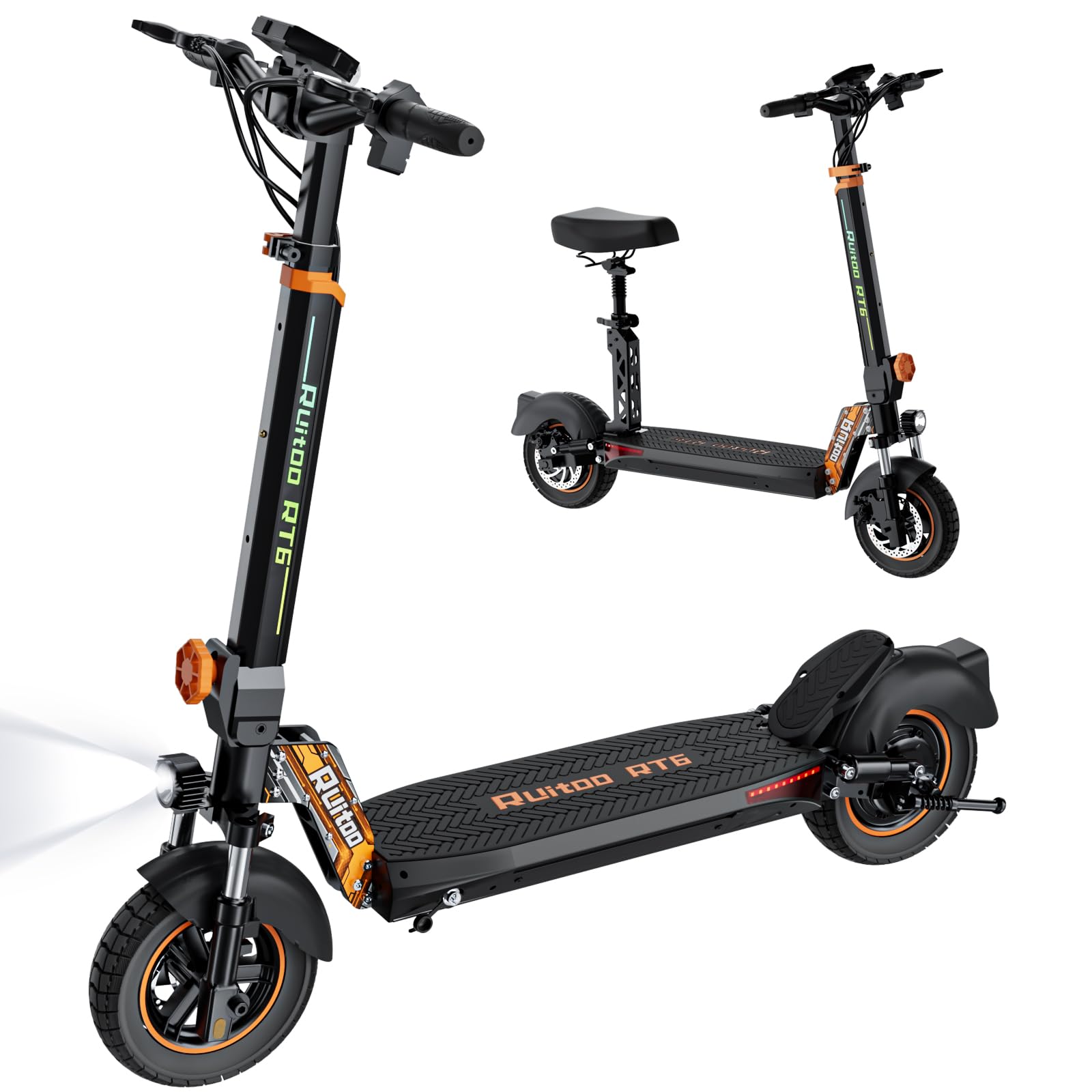 RT6 Monopattino Elettrico per Adulti, Motore Potente, Batteria 48V 15.6Ah, Autonomia Massima 50-55KM, Pneumatici All Terrain 10 Pollici, 3 Modalità di Velocità, Display Intelligente