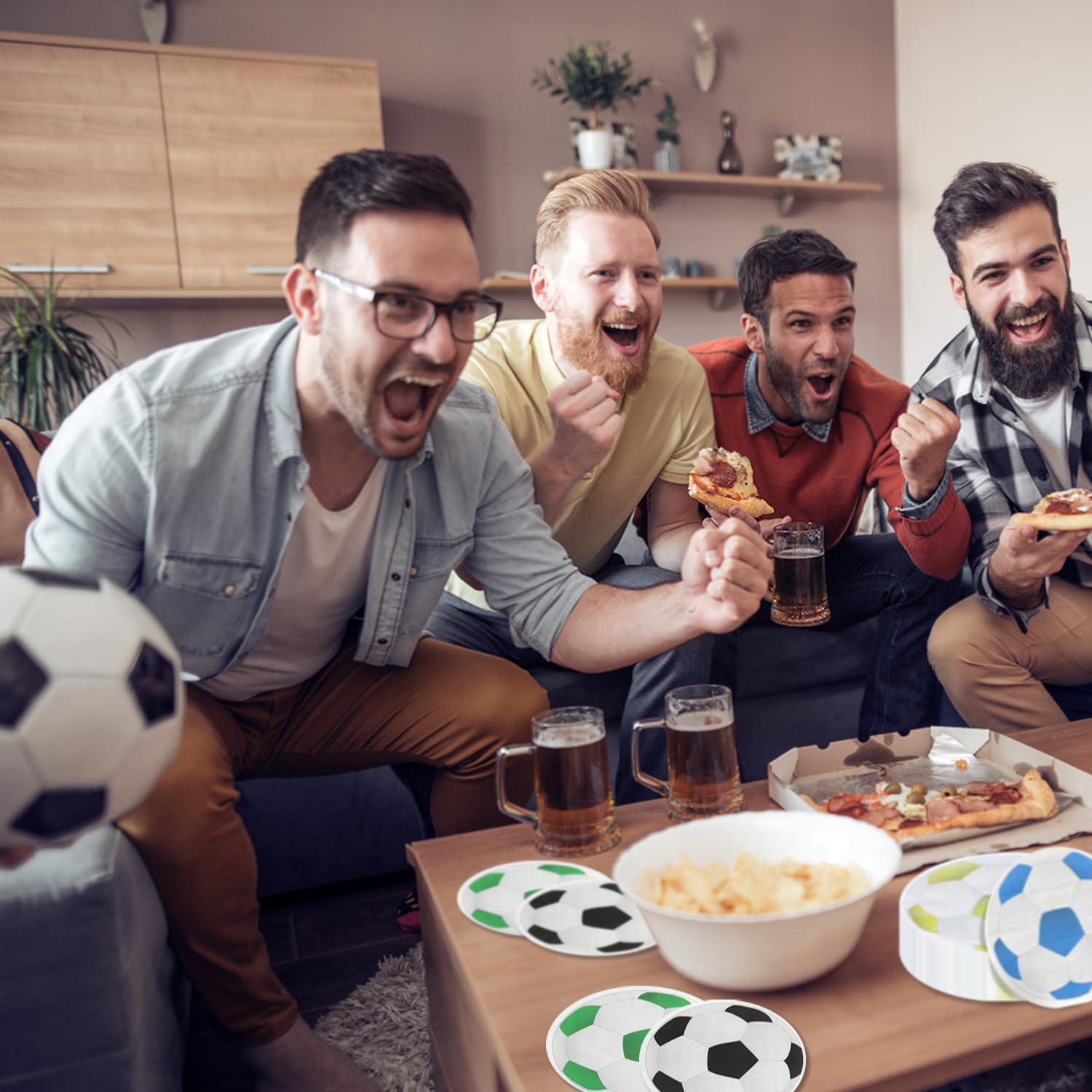 100 tovaglioli decorativi per feste di calcio, tovaglioli per feste di compleanno per bambini a tema calcio, eventi sportivi, forniture per feste di calcio, 33 cm