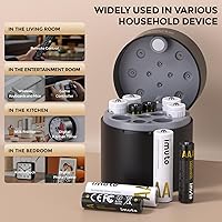 Vista 6 de imuto Baterías recargables AA y AAA con cargador, paquete de 6 baterías AA de 3600 mWh y paquete de 4 baterías AAA de iones de litio de 1300 mWh