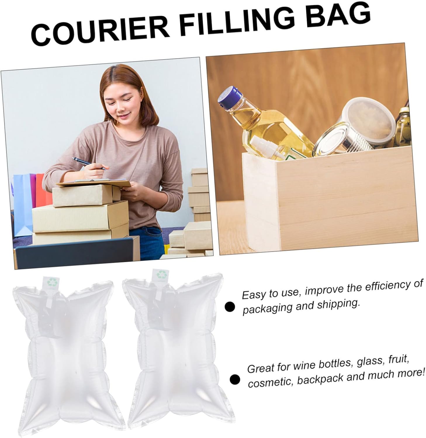 STOBOK 100pcs Inflatable for Shipping Sturdy Protective Packaging for Wine and Fragile Items Lightweight Cushioning for Safe Transport