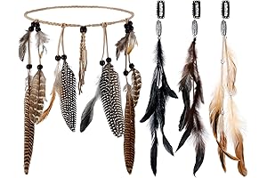 4 Pack Bohemian Feather Hair Clips: Unleash Your Inner Goddess with Chic Extensions