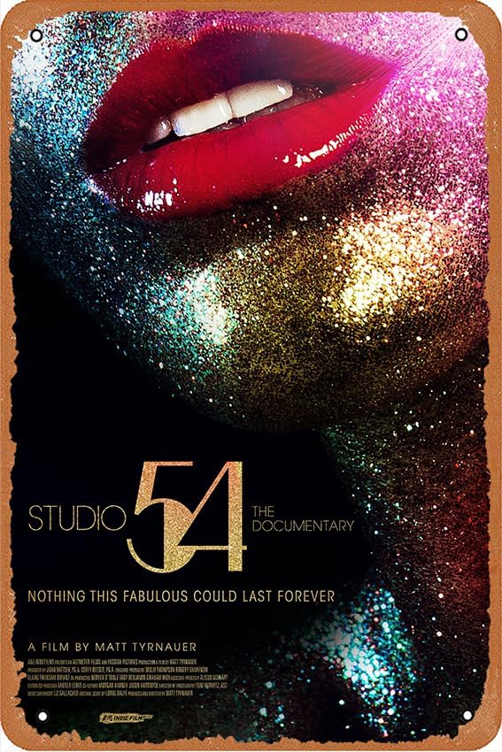 Studio 54 (2018) - Letrero de metal vintage para pared, para el hogar, baño, cafetería, bar, pub, decoración de pared, 8 x 12 pulgadas