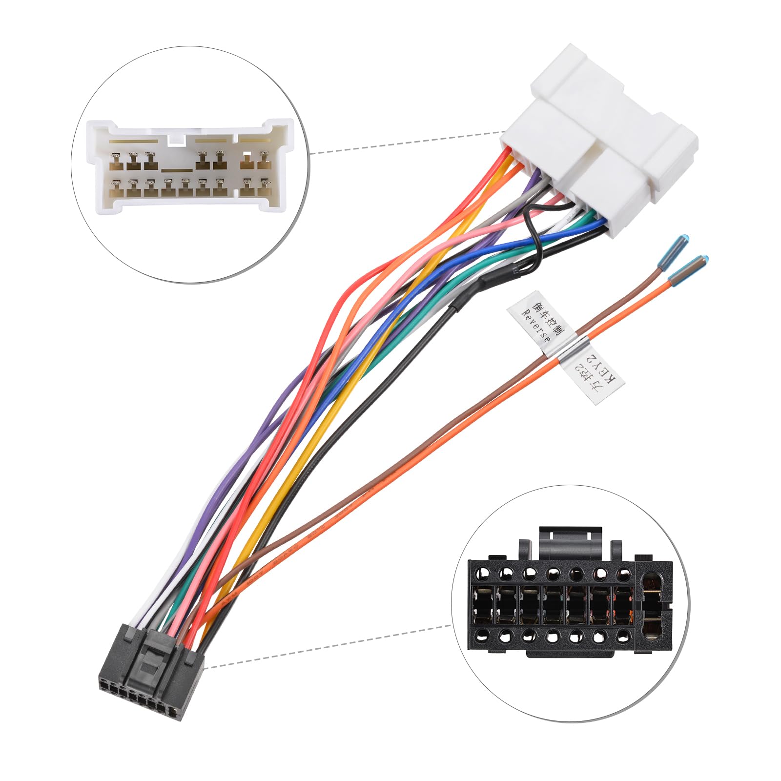 Cablaggio radio XE48 compatibile con veicoli Hyundai Kia selezionati dal 99 al 2008 per installazione stereo radio aftermarket a cablaggio originale di fabbrica