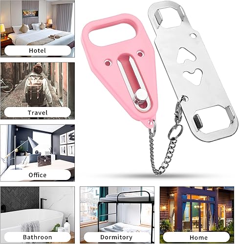 Miniatura 6 de Cerradura de puerta portátil, casillero de seguridad adicional para el hogar para privacidad y seguridad adicionales, cerraduras de bloqueo de viaje