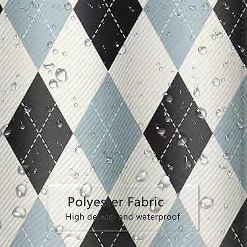 Miniatura 96 de Cortina de ducha de tela blanca con contrapeso inferior, calidad de hotel impermeable, 72 x 72 pulgadas, lavable a máquina B-blanco,Beige