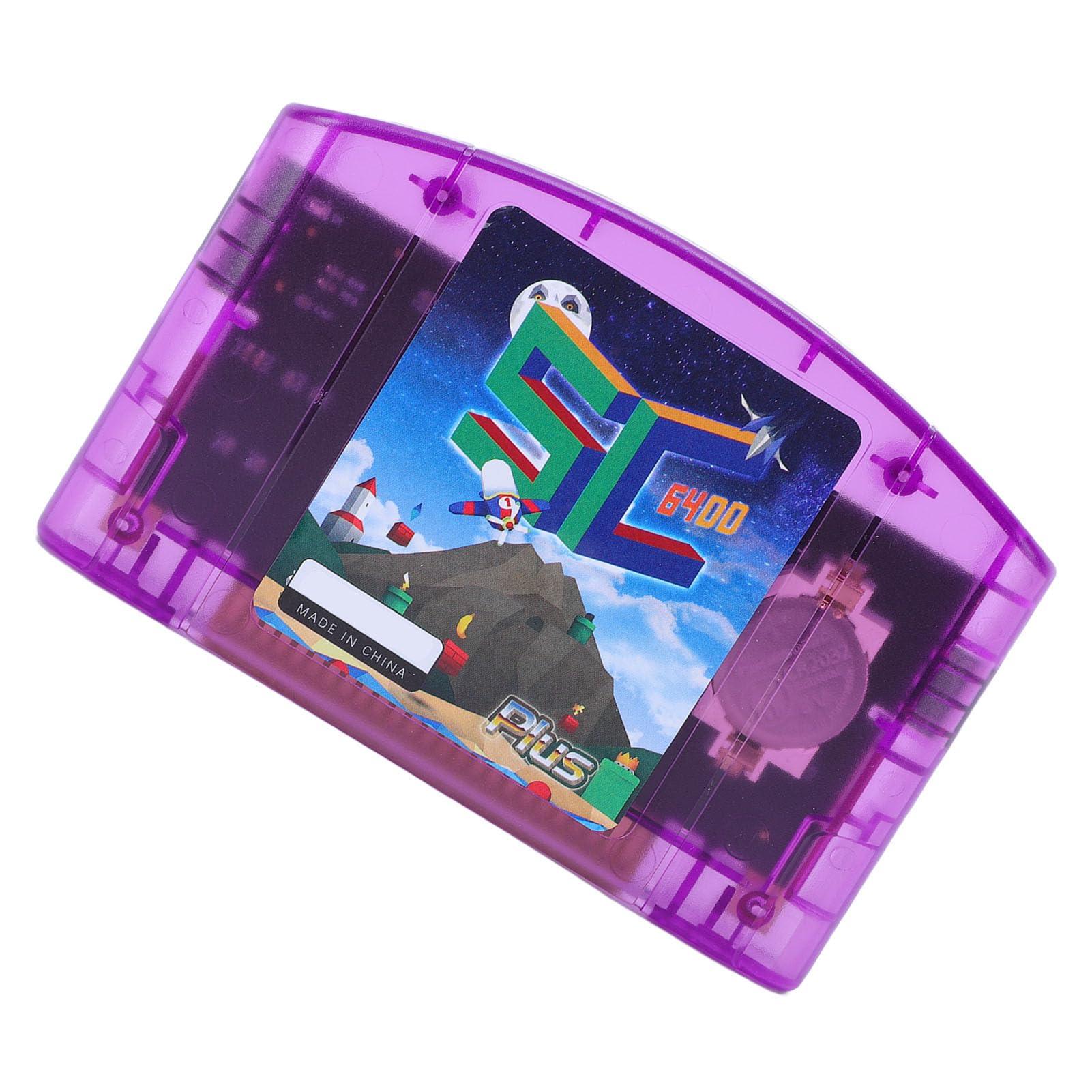 GEERYZHE Cartucho de Juego Apto para N64: Cartucho de Lectura Rápida de Código Abierto con Soporte 64DD, Perfecto para Coleccionistas y Entusiastas de los Juegos Retro (violeta transparente)