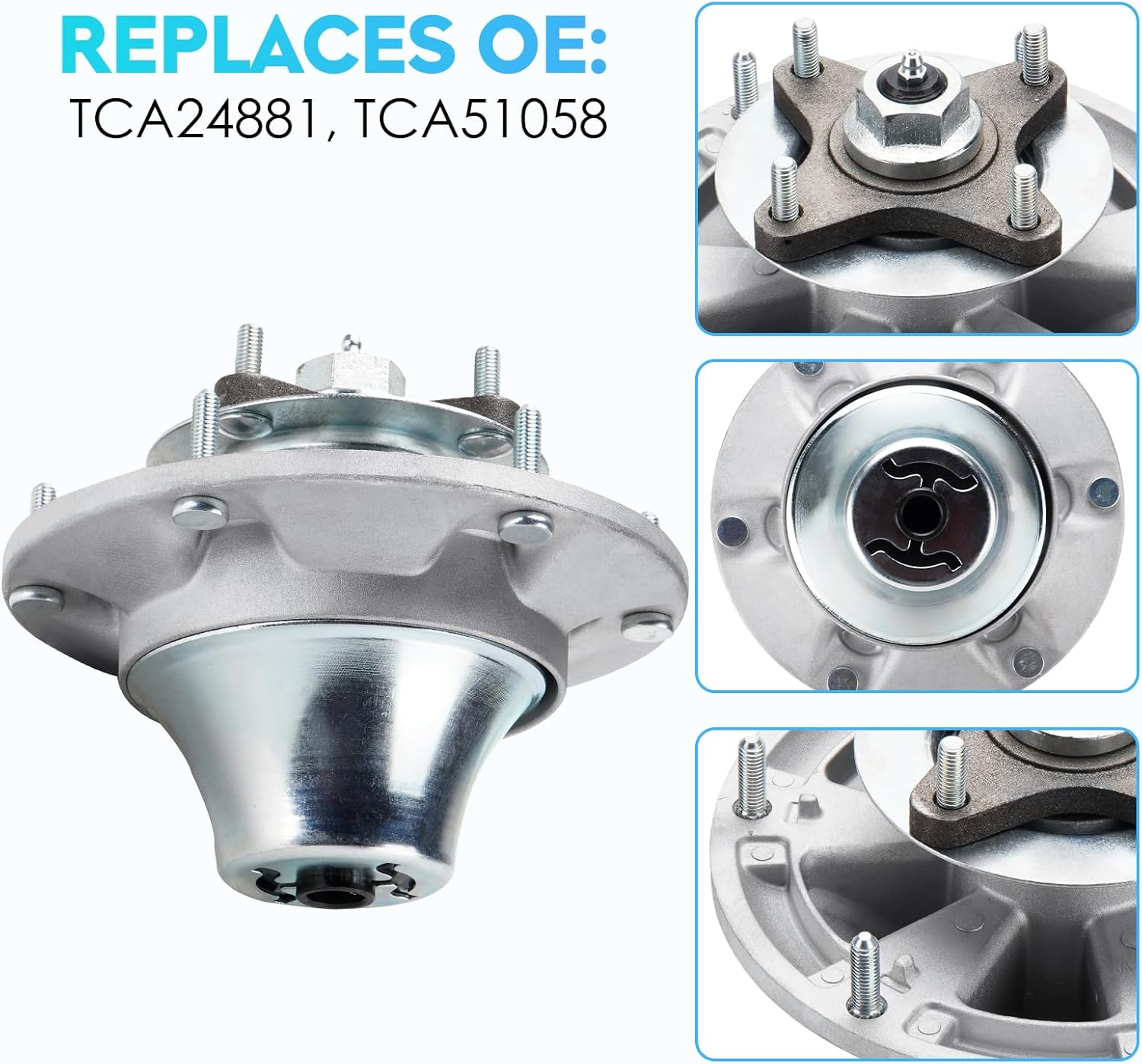 Mower Spindle Assembly TCA24881, TCA51058 Replace for John Deere 72" Decks 777,797,997, 1400 and 1500 Series & Z-Trak, 1420, 1435, 1445, 1545, 1565, 1600