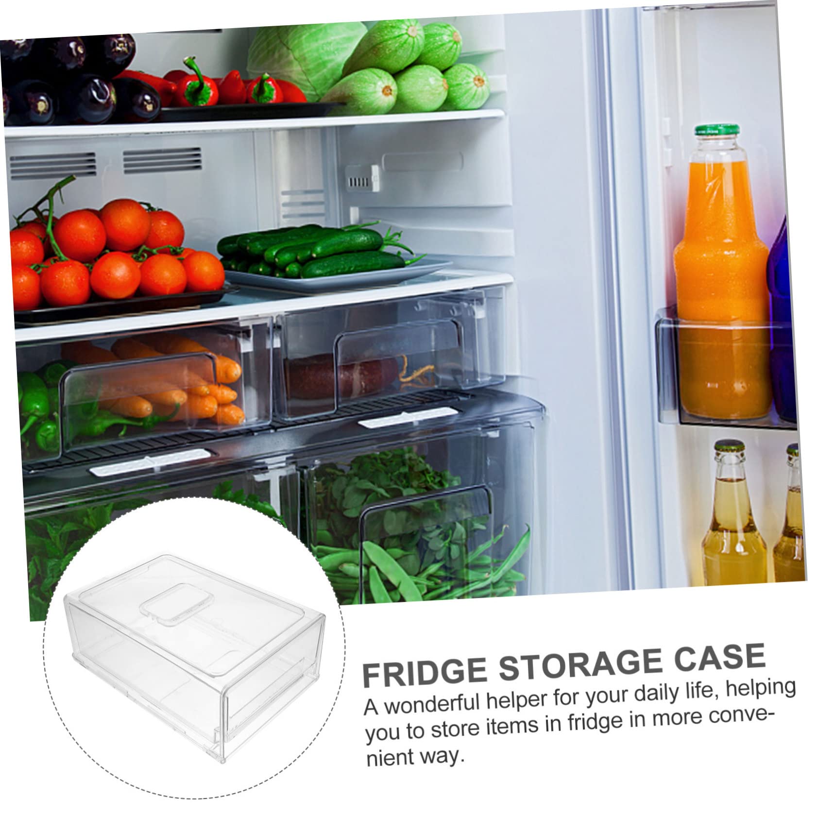 Contenitore Organizer Frigorifero a Cassetto Impilabile Bianco