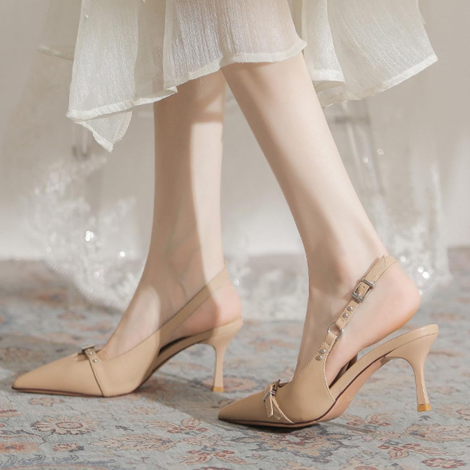 Sandalias de tacón alto para mujer, elegantes con tacón