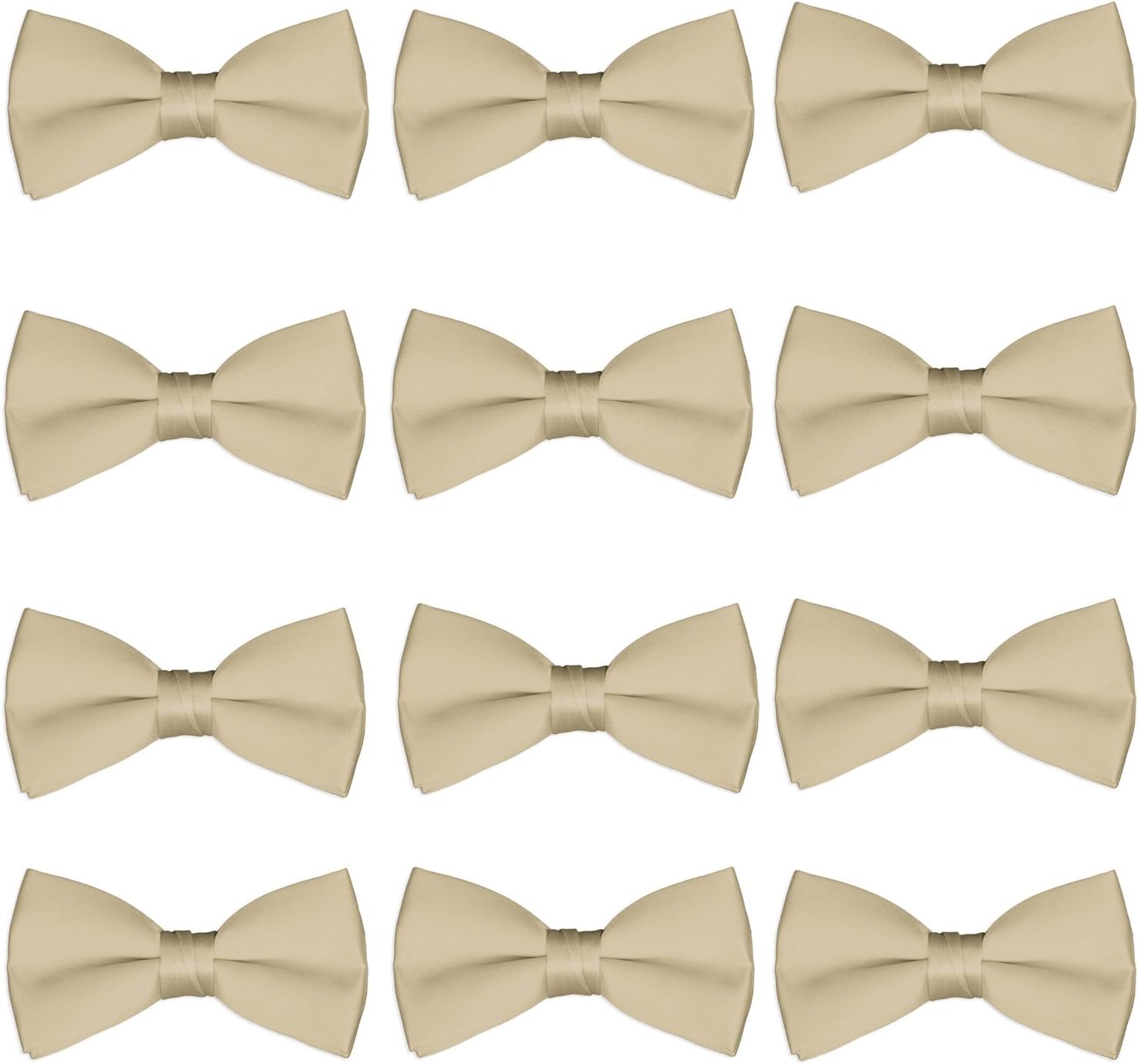 Men's Bow Tie Wholesale 12 Pack Pre-Tied Formal Tuxedo Bowties Wedding Solid Ties