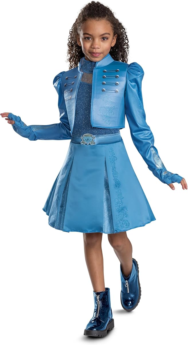 Disguise Girls' Disney Descendants Deluxe Chloe Costume for Kids, Official Wicked Wonderland Halloween Dress Up Outfit