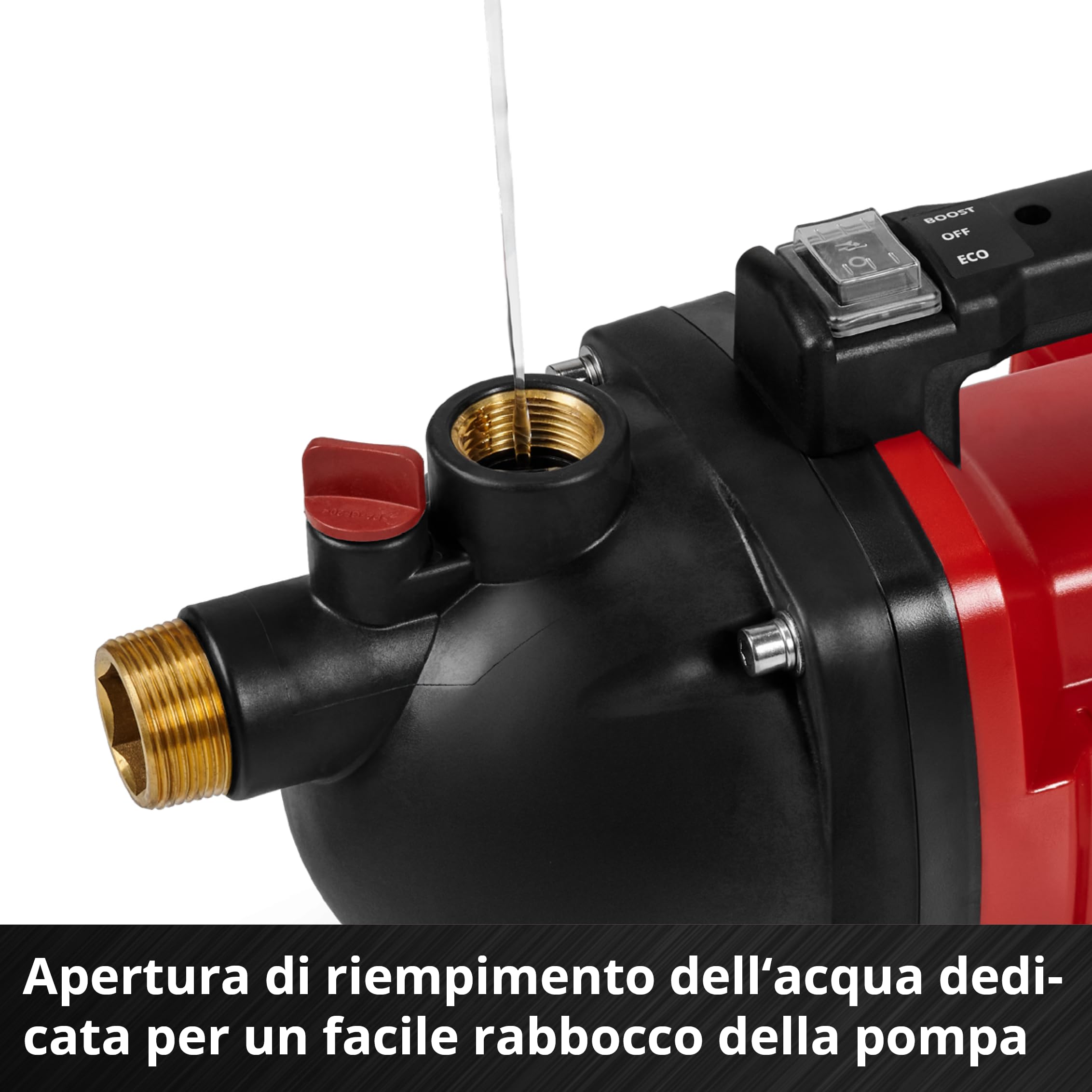 Einhell Pompa da giardino a batteria AQUINNA 36/30 Set Power X-Change (36 V, portata 3000 L/h, altezza mandata max. 26 m, interruttore ECO, incl. tubo flessibile di aspirazione da 4 m, senza batterie)