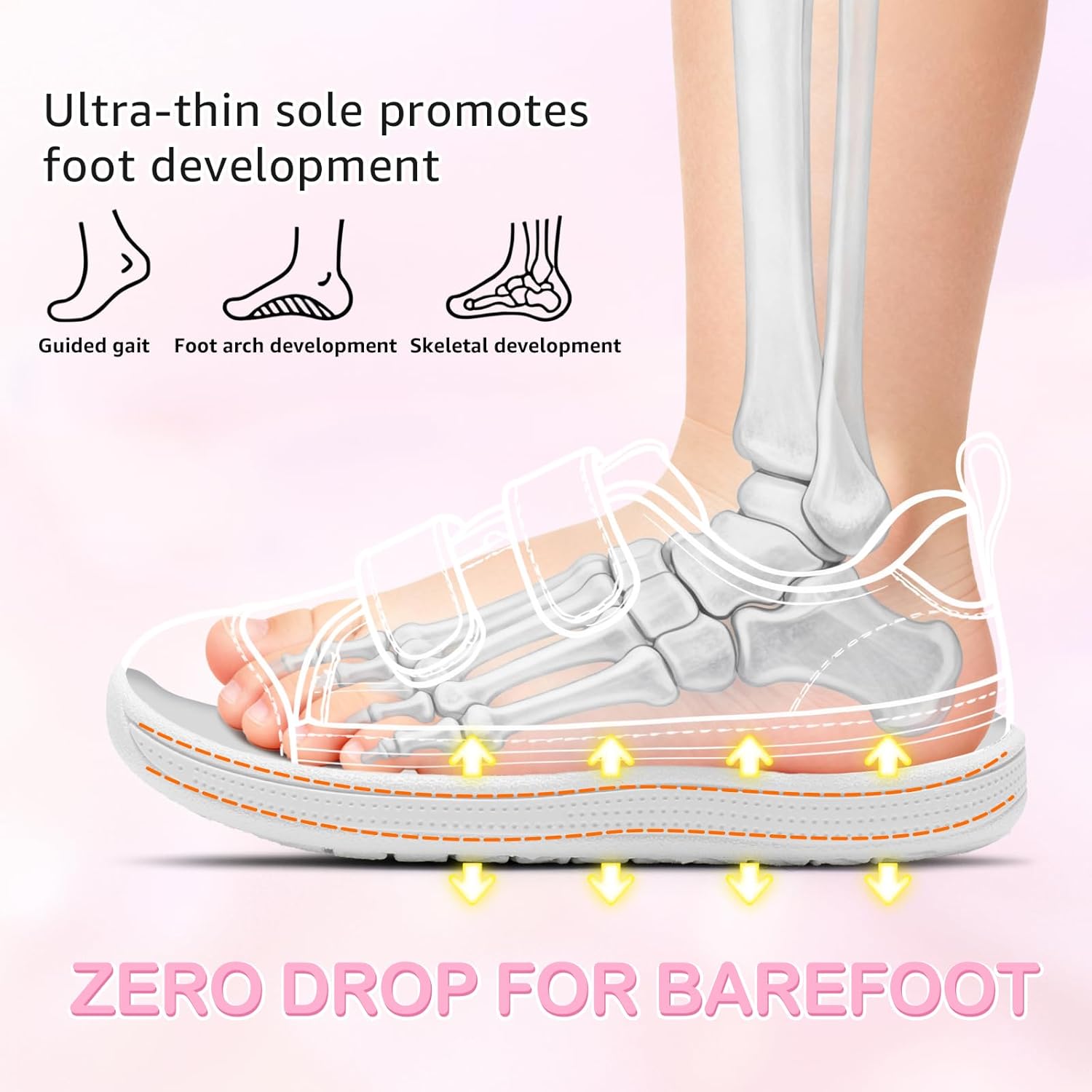 Toddler Wide Toe Box Barefoot Shoes Glitter Girls Sneakers Fashion Zero Drop Kids F... - Image 4