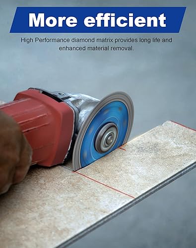 Miniatura 6 de Hoja de sierra de diamante súper fina de 4.5 pulgadas para corte de azulejos de porcelana de granito y mármol (4.5 a 5 piezas)