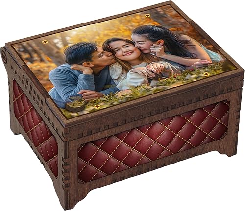Miniatura 3 de Personalized Photo Top Music Box, Plays Any Custom Song, Printed Image Gift