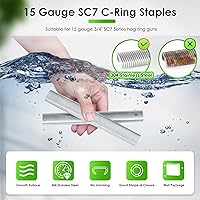 Vista 2 de SC7 - Anillo C de acero inoxidable 304 con corona de calibre 15 de 3/4 pulgadas, anillos en C en acero inoxidable 304 (10,000 unidades/caja)