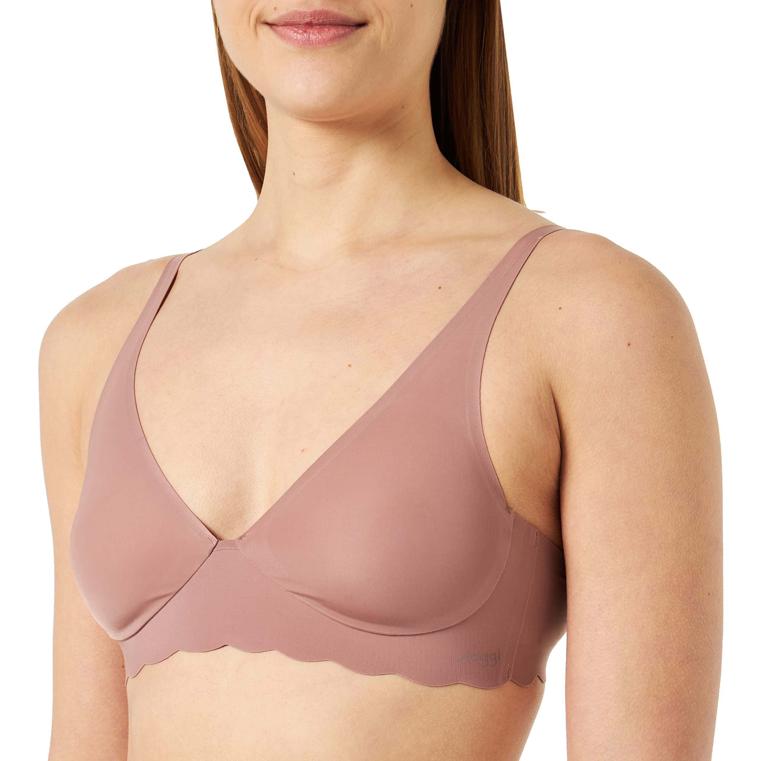 Sloggi Damen Recycelte Mikrofaser BH Zero Microfibre 2.0 H Soft Bra, ohne Bügel, Gepolstert, Verstellbare Träger, L, Cacao